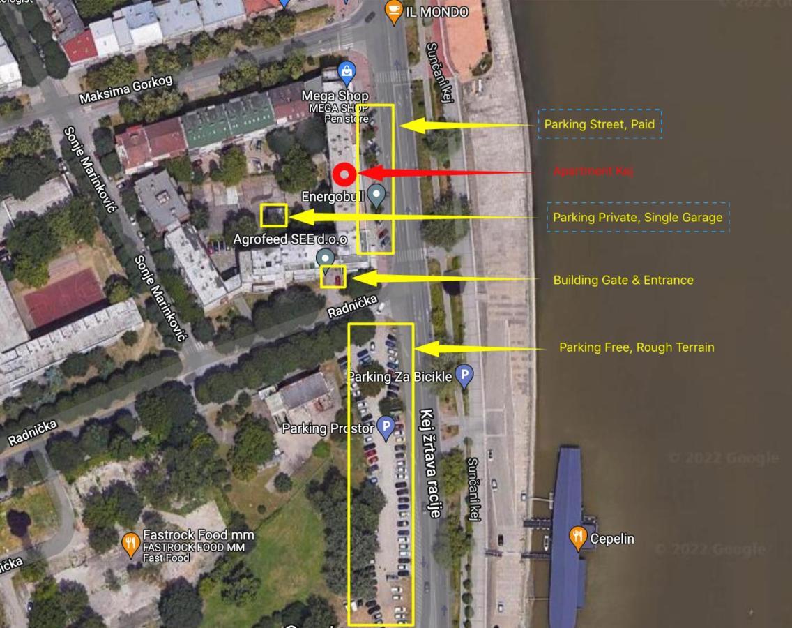 Center, Private Garage, Danube & Fortress, 3 Bdrm 2 Bath Novi Sad Exteriör bild
